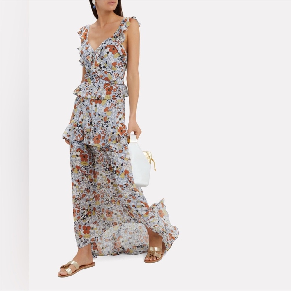 Alexis blue and jewel pattern dress